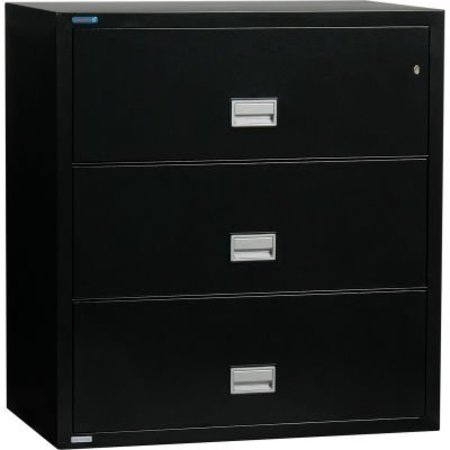 PHOENIX SAFE INTERNATIONAL Phoenix Safe Lateral 38" 3-Drawer Fire and Water Resistant File Cabinet, Black - LAT3W38B